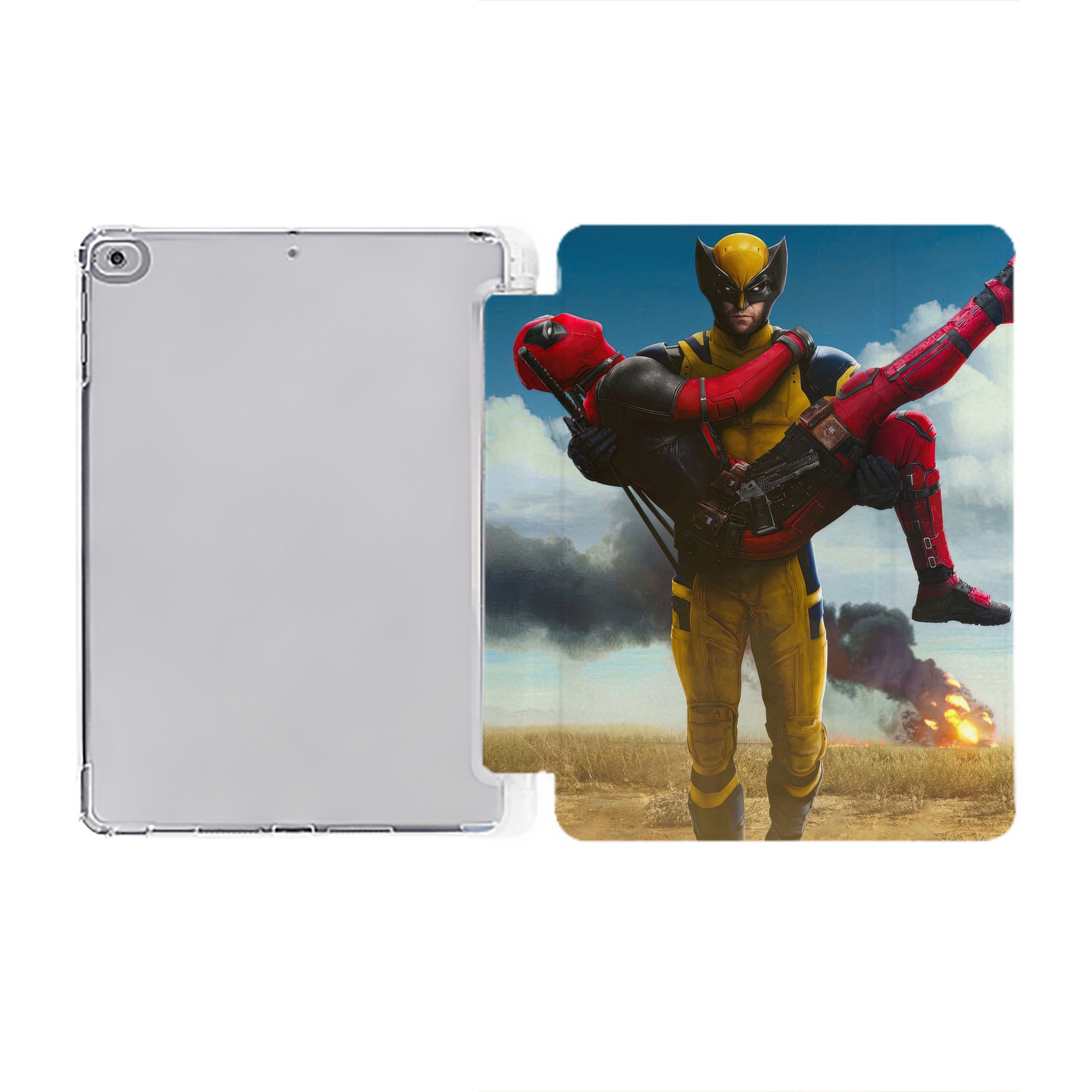 （画像用） Deadpool デッドプール IPad ケース ペン収納付き 三つ折りスタンド PUレザー×シリコン 対応機種9.5/10.5/10.9インチ